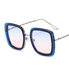 Oversized  Women Luxulry Brand Metal Colorful Square  Shades UV400  Sunglasses